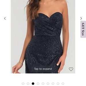 Strapless glitter Kleinfeld long dress. NWT.
